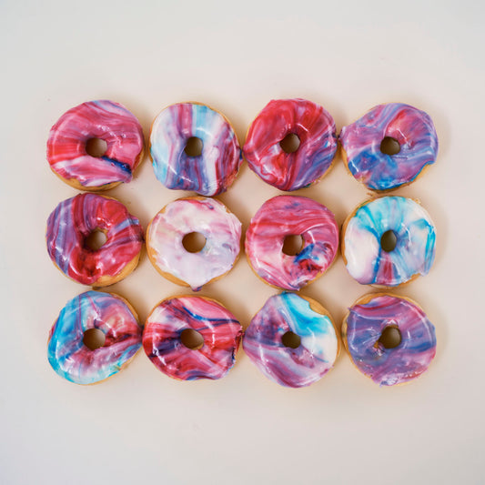 12 marble donuts