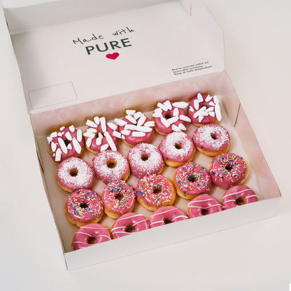 20 roze mini donuts